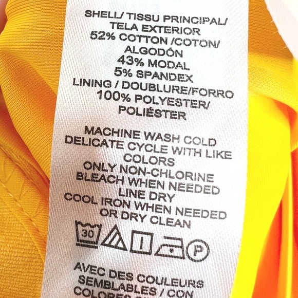 Ann Taylor NWT Yellow Square Neck Womens Short Sleeve Sheath Midi Dress Size 8 - Picture 8 of 8